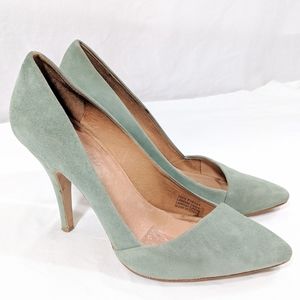 Madewell 'Mira' Sage Suede Heels